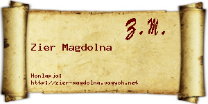 Zier Magdolna névjegykártya
